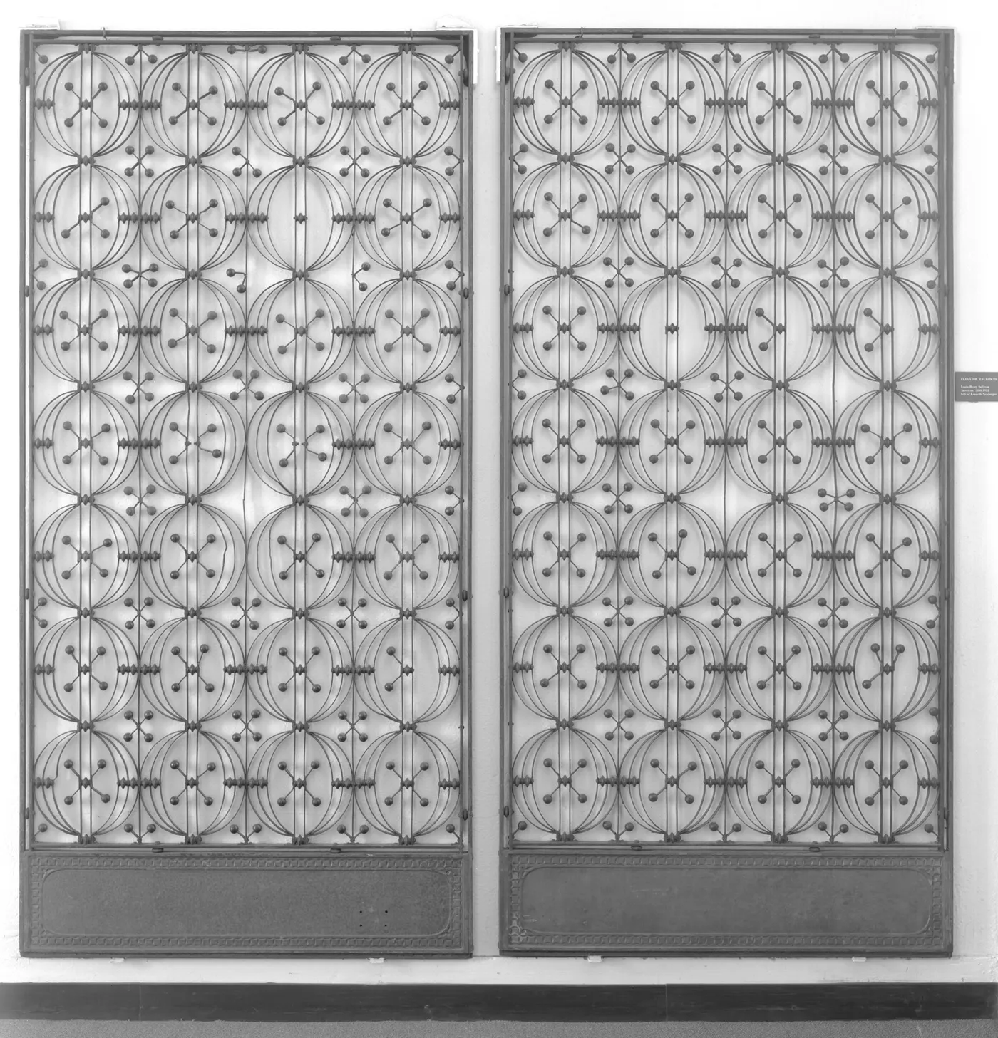 Cast-iron elevator grilles from the Chicago Stock Exchange, 1894