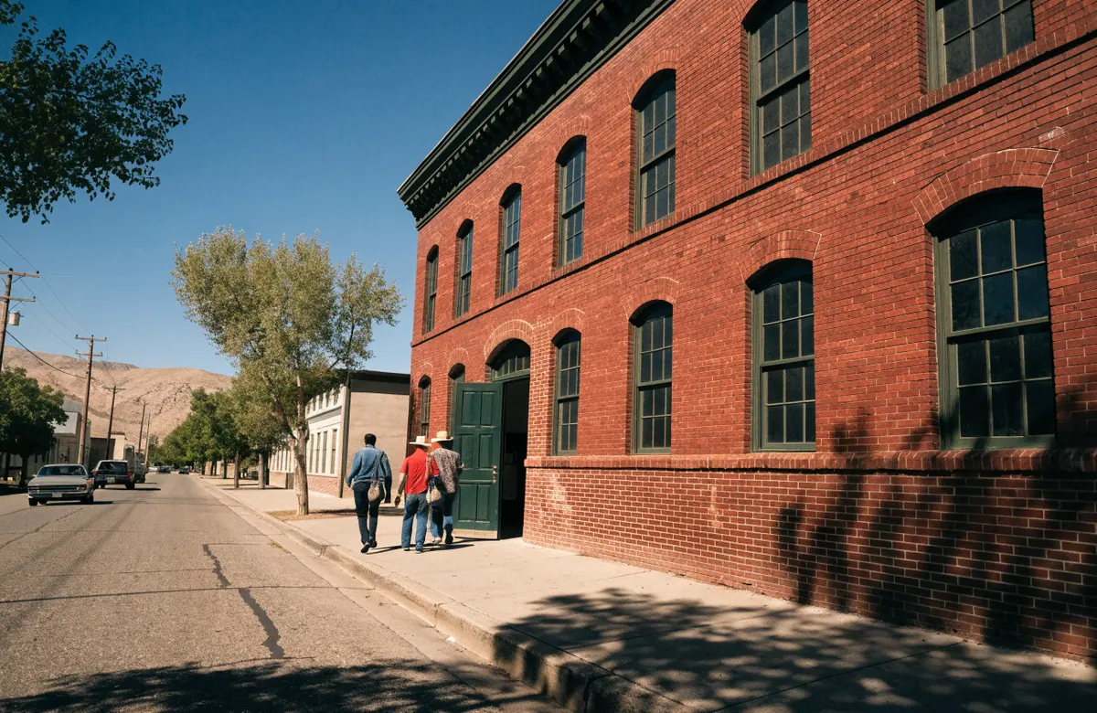 The brick building on River Street on a Sunday morning