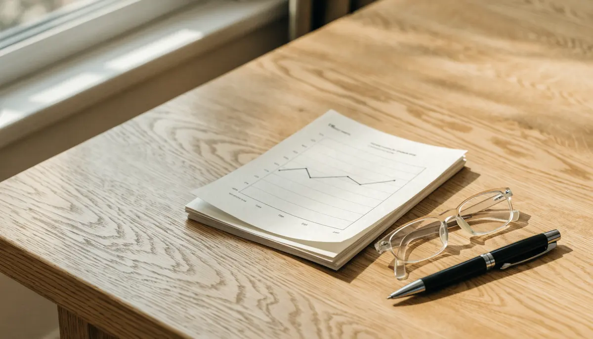 A printed retirement plan on a wooden table with a pen