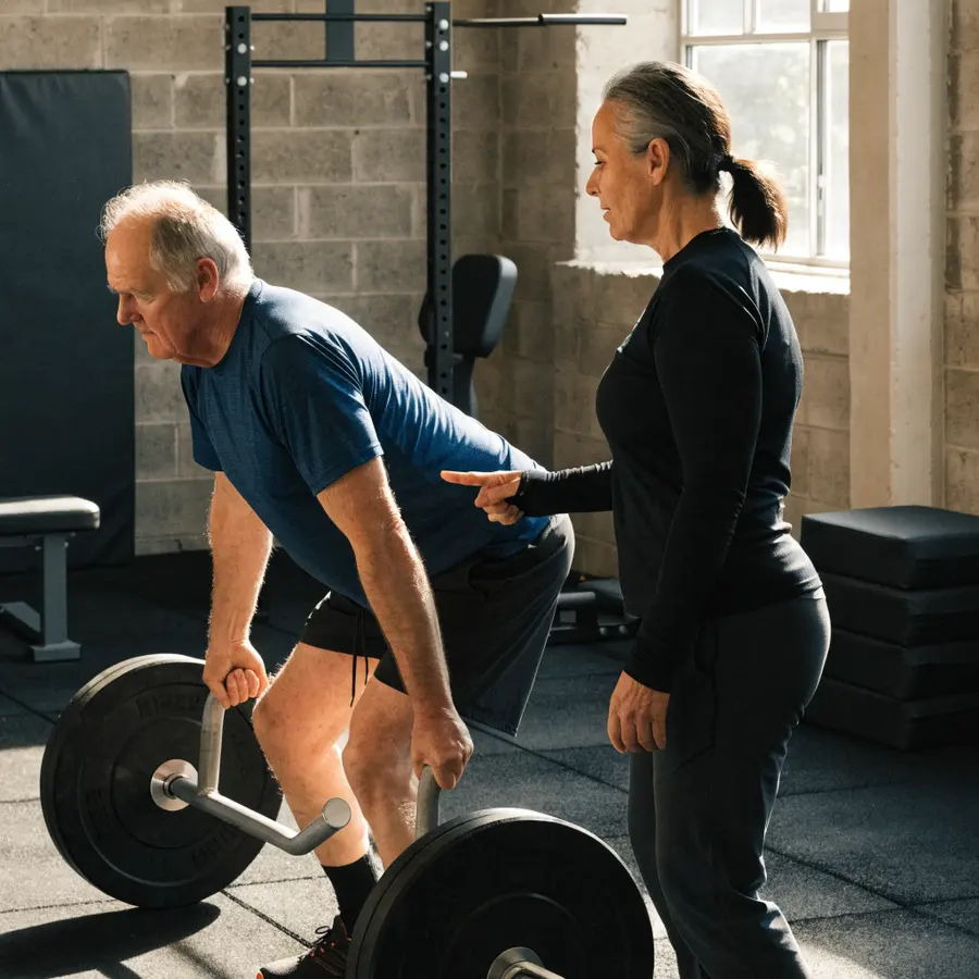 Dana Whitfield, coach at Ironhouse, coaching a lifter